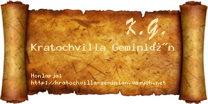 Kratochvilla Geminián névjegykártya